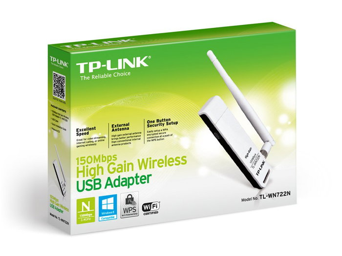 TP-Link TL-WN722N Adaptador USB Wi-Fi 150Mbps de Alta Ganancia TP-Link TL-WN722N Adaptador USB Wi-Fi 150Mbps de Alta Ganancia